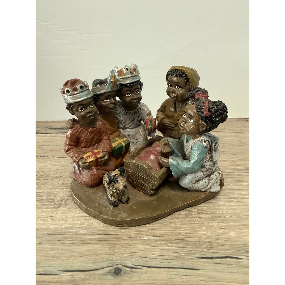 Vintage 1993 Young's Inc Treasures of the Heart Black Nativity Scene Figurine